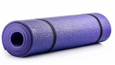 Yoga minderi beyaz arkaplanda izole edildi