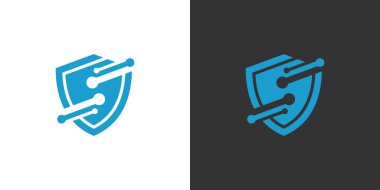 Şirketiniz için S harfi güvenlik logosu teknolojisi, güvenlik verileri için kalkan logosu