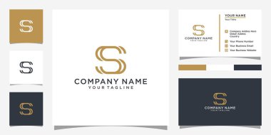 SS or S initial letter logo design vector with business card design.