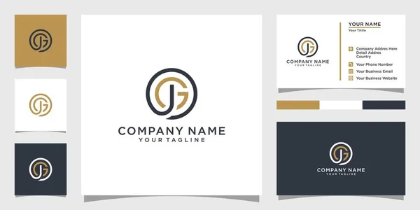 Initial Letter Logo Design Vector Business Card Design — Stock Vector