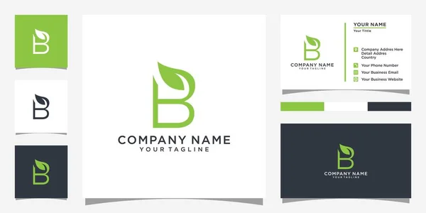 Initial Letter Leaf Luxury Logo Green Leaf Logo Template Vector — Wektor stockowy