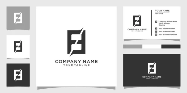 Eerste Letter Logo Ontwerp Concept Met Visitekaartje Ontwerp — Stockvector