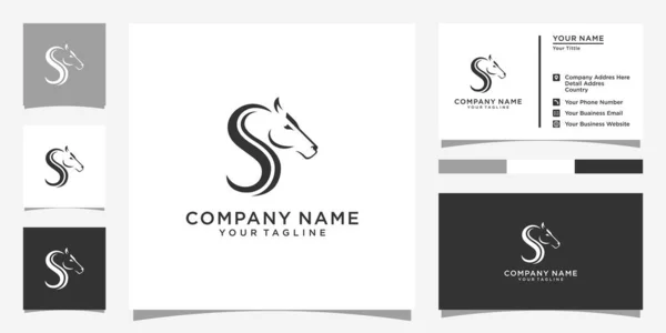 Letra Inicial Com Conceito Design Logotipo Vetor Cavalo — Vetor de Stock