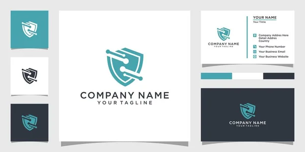 Letter Security Logo Technology Your Company Shield Logo Security Data — Wektor stockowy