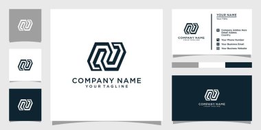 Initial letter N monogram logo design vector with business card design.