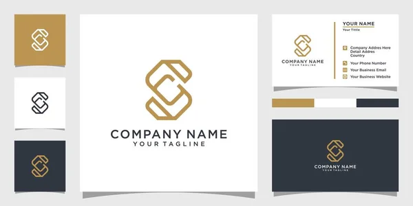 Initial Letter Design Monogram Business Card Design — Stock Vector