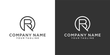 BR or RB initial letter logo design concept on black and white background.
