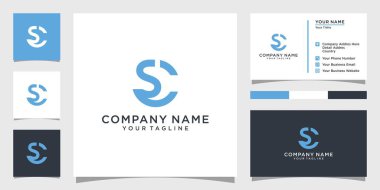 SC or CS initial letter design monogram with business card design