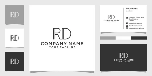 Initial Letter Logo Design Concept Business Card Design — Stockvector