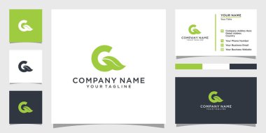 Initial letter G with leaf luxury logo, Green leaf logo template vector design.