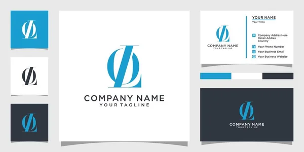 Vetor Design Logotipo Letra Inicial Com Logotipo Cartão Visita — Vetor de Stock