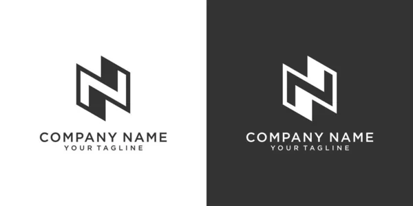 Carta Inicial Monograma Logotipo Design Vetor Fundo Preto Branco — Vetor de Stock