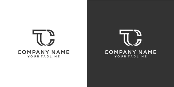 Conceito Design Logotipo Letra Inicial Fundo Preto Branco — Vetor de Stock
