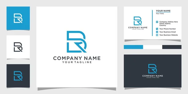 Initial Letter Logo Design Concept Business Card Design — Stock Vector