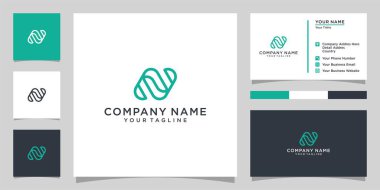 Initial letter N monogram logo design vector with business card design.