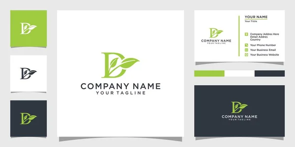 Initial Letter Leaf Luxury Logo Green Leaf Logo Vector Design — Stock Vector