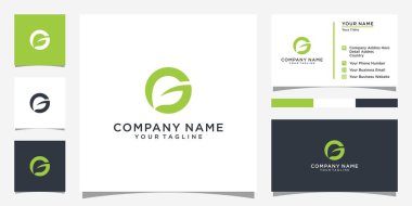 Initial letter G with leaf luxury logo, Green leaf logo template vector design.