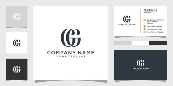 Conceito Design Logotipo Carta Inicial Com Design Cartão Visita — Vetor de Stock