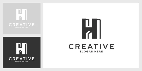 Initial Letter Home Vector Logo Design Concept — ストックベクタ