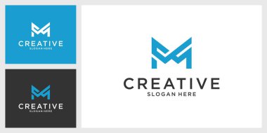 M or MM initial letter logo design vector