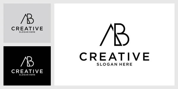 AbまたはBa初期文字ロゴデザインベクター — ストックベクタ