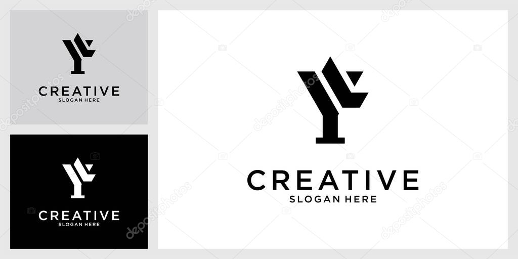YL or LY initial letter logo design vector