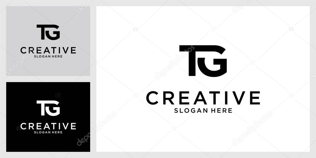 TG or GT initial letter logo design vector