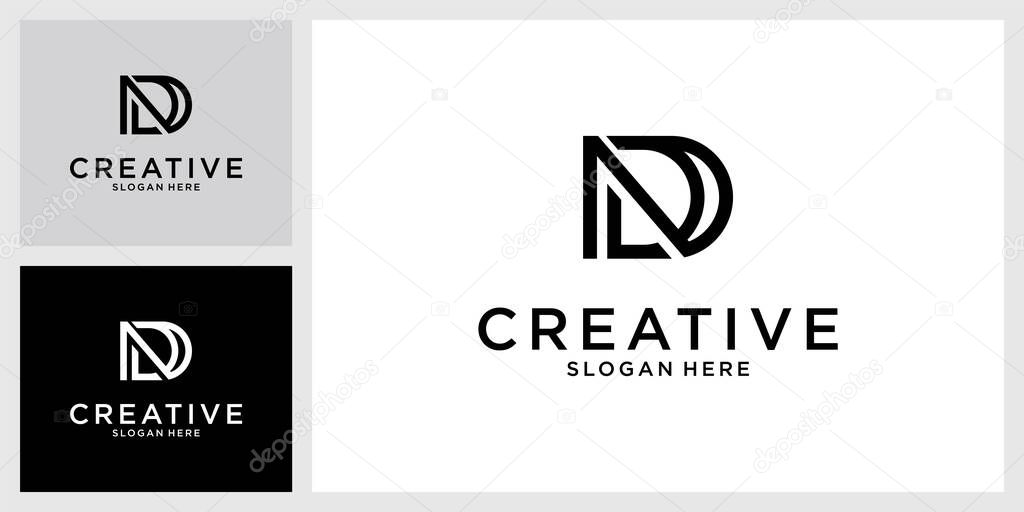 ND or DN initial letter logo design concept