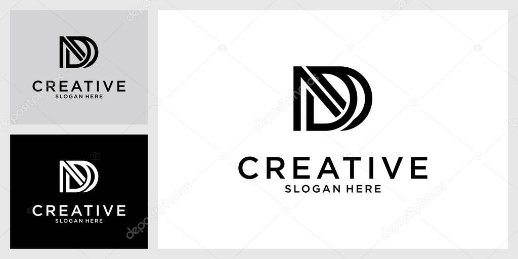 ND or DN initial letter logo design concept