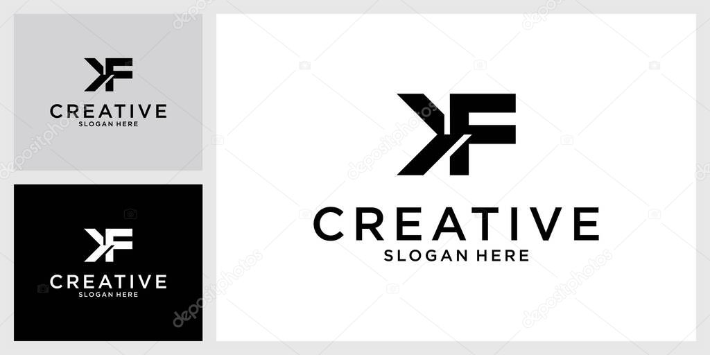 KF or FK initial letter logo design vector.