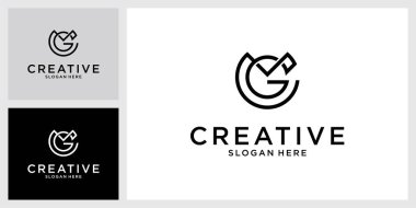 MG or GM initial letter logo design vector