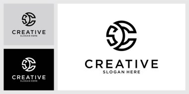SC ya da CS ilk harf logo tasarımı monogramı