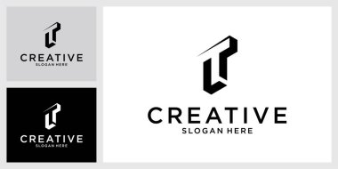 TL veya LT ilk harf logo tasarım vektör şablonu.