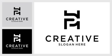 HP veya PH ilk harf logo tasarım vektörü kavramı.