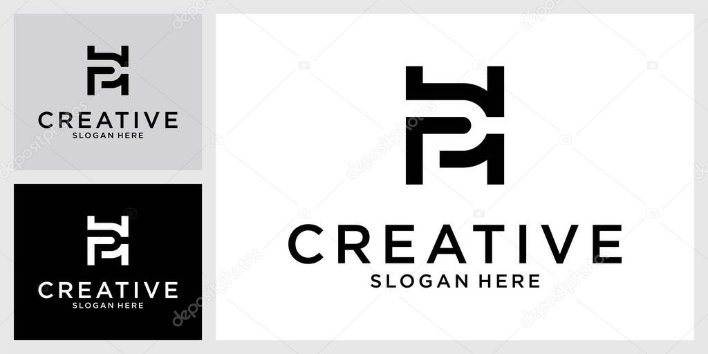 HP or PH initial letter logo design vector concept.