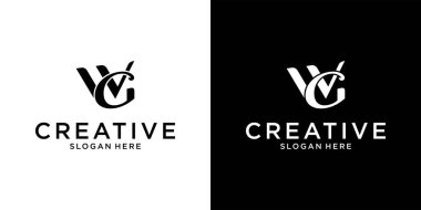 WG ya da GW ilk harf logo tasarımı monogramı