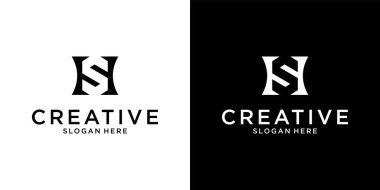 HS or SH Initial letter logo design monogram