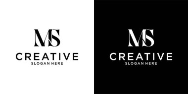 MS veya SM ilk harf logo tasarım vektörü kavramı