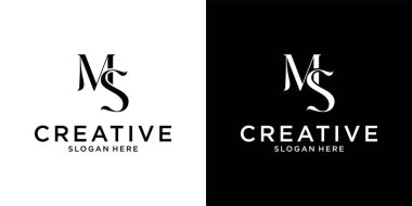 MS veya SM ilk harf logo tasarım vektörü kavramı