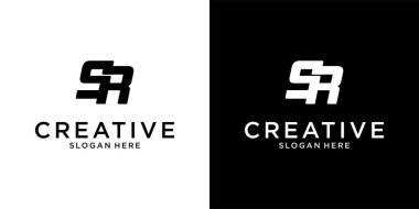 SR veya RS ilk harf logo tasarım vektörü kavramı