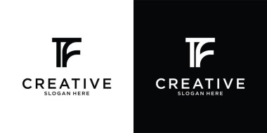 TF ya da FT ilk harf logo tasarımı konsepti
