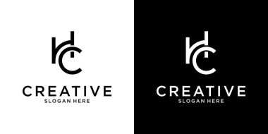 HC veya CH ilk harf logo tasarım vektörü