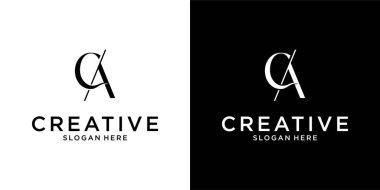 CA veya AC ilk harf logo tasarım vektörü şablonu