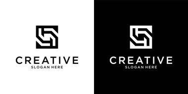 S veya SS ilk harf logo tasarım vektör şablonu.