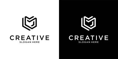 MM or M initial letter logo design vector