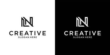 LN veya NL ilk harf logo tasarım vektörü