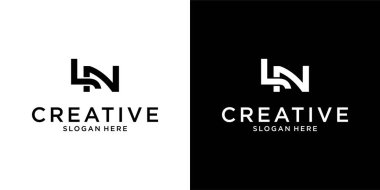 LN veya NL ilk harf logo tasarım vektörü