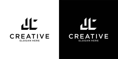 C veya CJ ilk harf logo tasarım vektörü kavramı