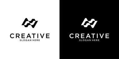 Initial letter N monogram logo design vector