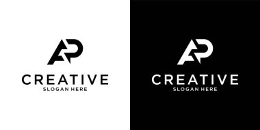 AP veya PA ilk harf vektör logosu tasarımı kavramı